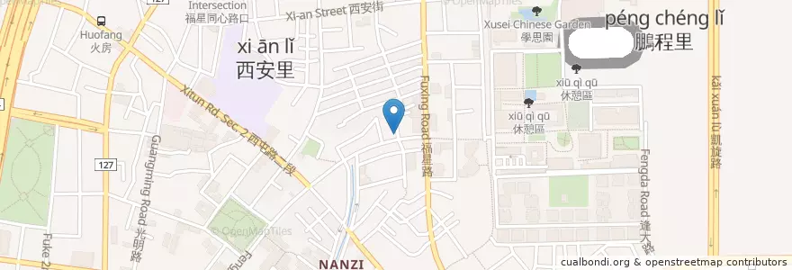 Mapa de ubicacion de 台G店 en Тайвань, Тайчжун, 西屯區.