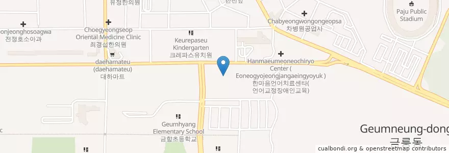 Mapa de ubicacion de 파주경찰서 en Corea Del Sud, Gyeonggi, Paju, 금촌2동.