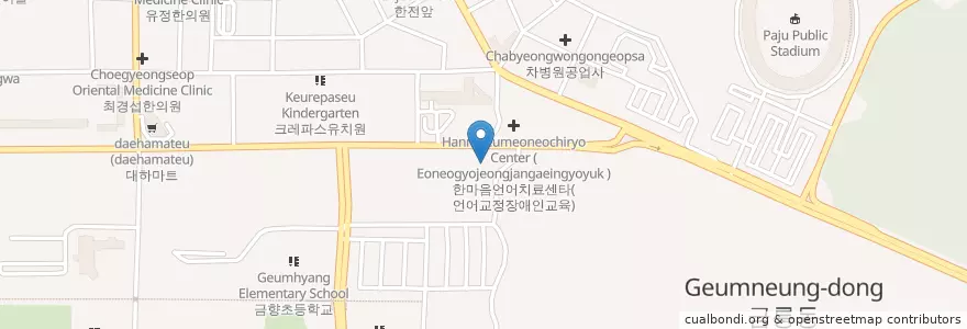 Mapa de ubicacion de 금촌119안전센터 en 韩国/南韓, 京畿道, 坡州市, 금촌2동.