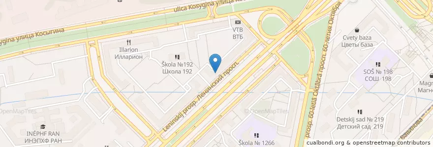 Mapa de ubicacion de Мосаптека en Russia, Distretto Federale Centrale, Москва, Юго-Западный Административный Округ, Гагаринский Район.