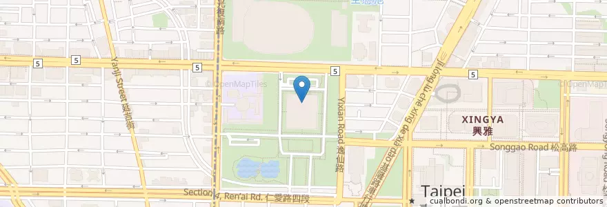 Mapa de ubicacion de 國父紀念館大會堂 en 臺灣, 新北市, 臺北市, 信義區.