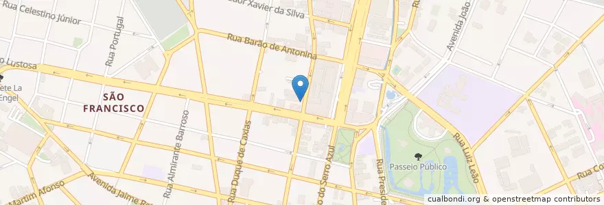 Mapa de ubicacion de Estacionamento Stop en Бразилия, Южный Регион, Парана, Região Geográfica Intermediária De Curitiba, Região Metropolitana De Curitiba, Microrregião De Curitiba, Куритиба.