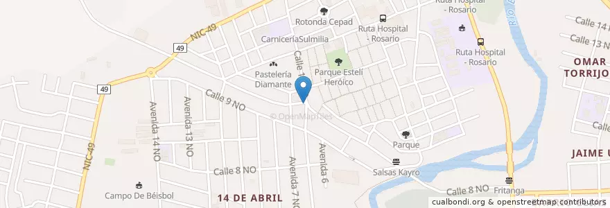 Mapa de ubicacion de Farmacia del Pueblo en ニカラグア, エステリ県, Estelí (Municipio), Estelí.
