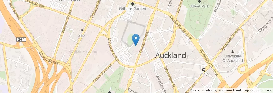 Mapa de ubicacion de Great Hall en Nieuw-Zeeland, Auckland, Waitematā.