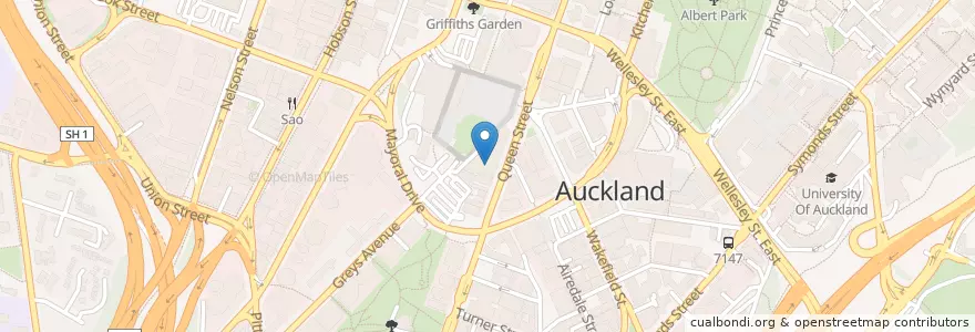 Mapa de ubicacion de Concert Chamber en New Zealand, Auckland, Waitematā.