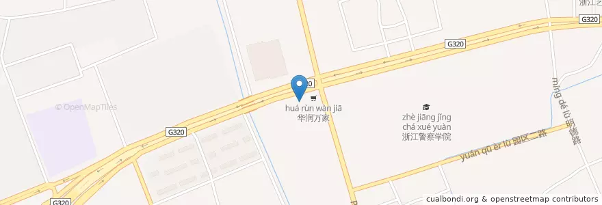 Mapa de ubicacion de 滨文电影大世界 en 中国, 浙江省, 杭州市, 滨江区, 浦沿街道.