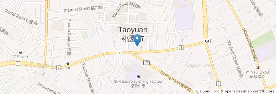 Mapa de ubicacion de 和運租車 en Taiwan, 桃園市, 桃園區.