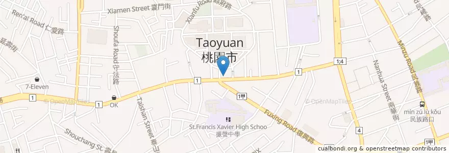 Mapa de ubicacion de 三商巧福 en 臺灣, 桃園市, 桃園區.