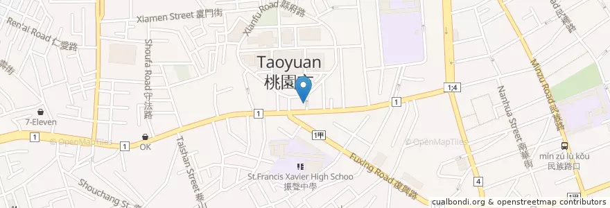 Mapa de ubicacion de 摩斯漢堡 en 臺灣, 桃園市, 桃園區.