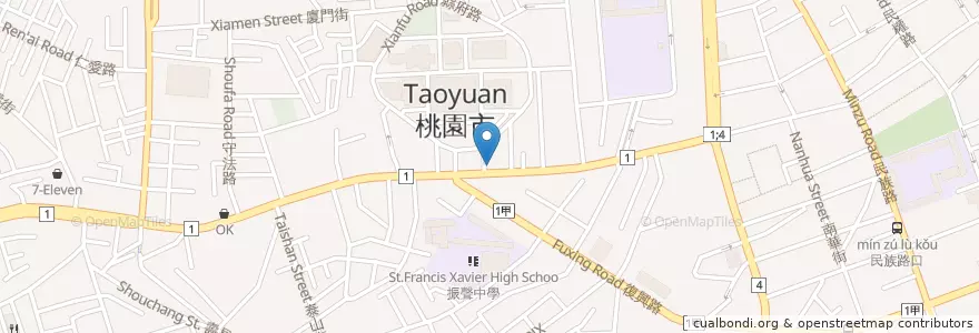 Mapa de ubicacion de TINOS 堤諾 PIZZA Cafe en 타이완, 타오위안 시, 타오위안 구.
