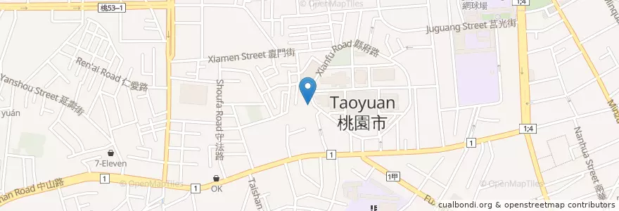 Mapa de ubicacion de 韓味城 en 臺灣, 桃園市, 桃園區.