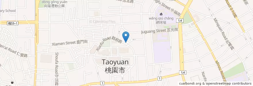 Mapa de ubicacion de TINA咖啡 en Тайвань, Таоюань, 桃園區.