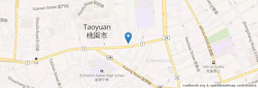 Mapa de ubicacion de 85度C en Taiwan, 桃園市, 桃園區.