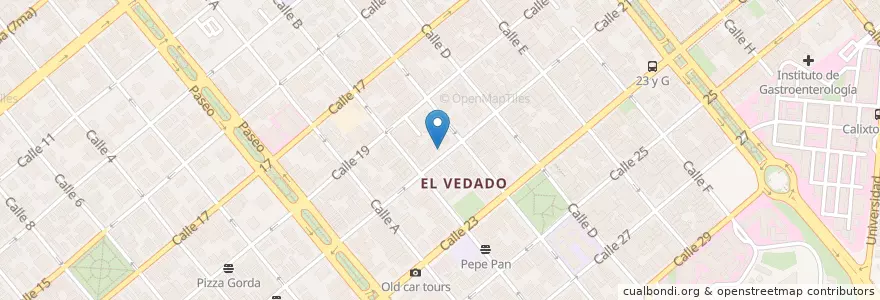 Mapa de ubicacion de Pizzería Yany's en 古巴, La Habana, Plaza De La Revolución.