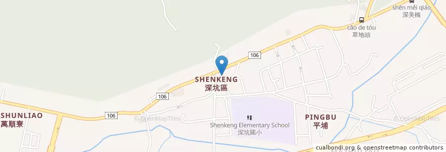 Mapa de ubicacion de 新北圖書館深坑分館 en 臺灣, 新北市, 深坑區.