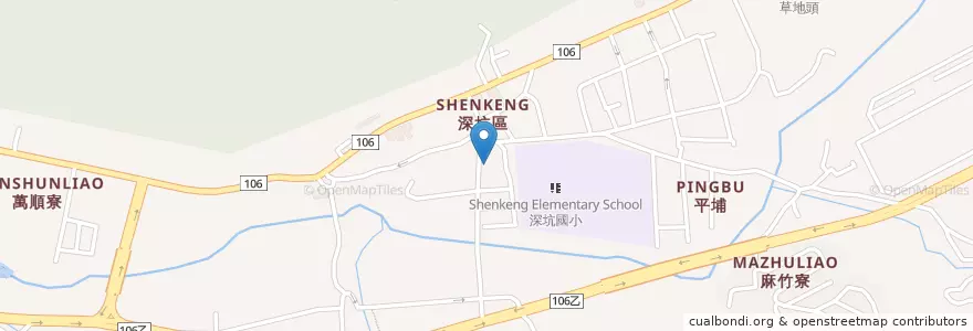 Mapa de ubicacion de 深坑兒童遊戲場地下停車場 en 臺灣, 新北市, 深坑區.