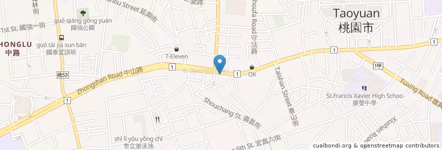 Mapa de ubicacion de 大楊梅鵝莊 en تايوان, تاو يوان, 桃園區.