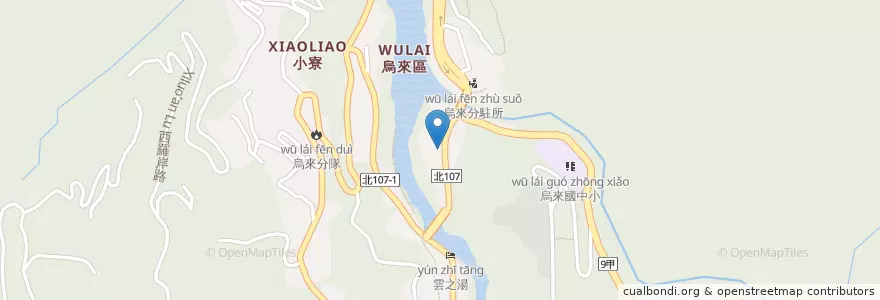 Mapa de ubicacion de 新北市立圖書館烏來分館 en Taiwan, Nuova Taipei, 烏來區.