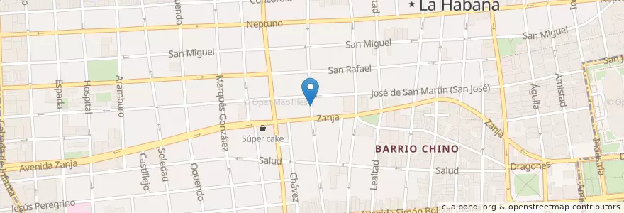 Mapa de ubicacion de Cafeteria #453 Gervasio en Kuba, Havanna, Centro Habana.