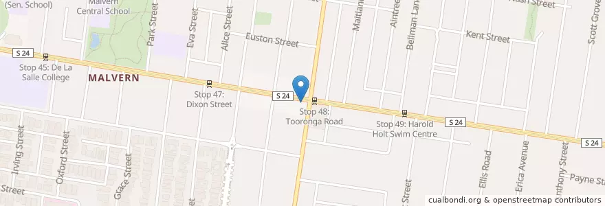 Mapa de ubicacion de Street Organics en Australia, Victoria, City Of Stonnington.