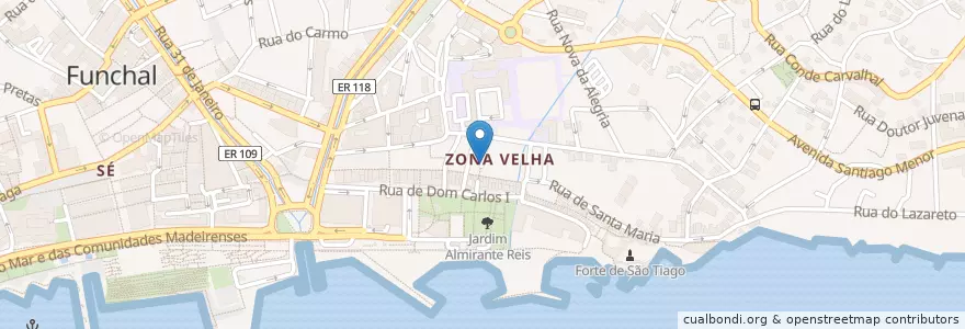 Mapa de ubicacion de Noit Escura en Portogallo, Funchal (Santa Maria Maior).