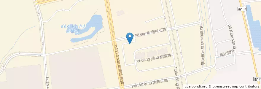 Mapa de ubicacion de 星巴克 en Taiwan, 臺南市, 新市區.