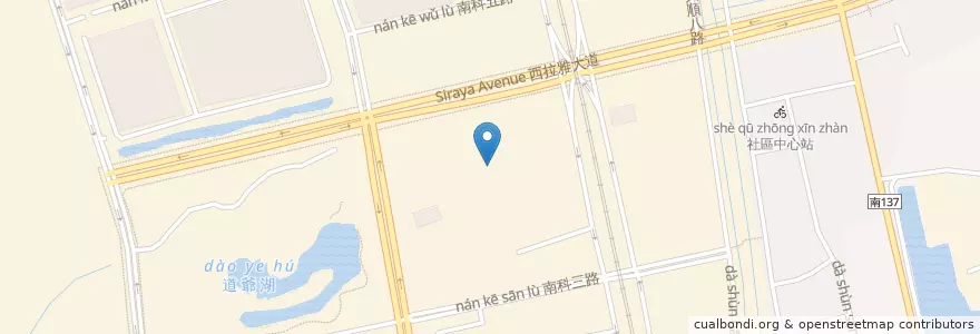 Mapa de ubicacion de 地下停車場入口 en Taiwan, 臺南市, 新市區.