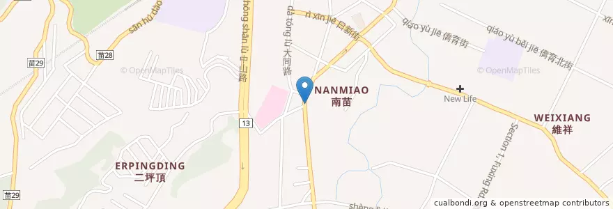 Mapa de ubicacion de 大苑子茶飲專賣店 en Taiwan, Taiwan Province, Miaoli County, Miaoli City.