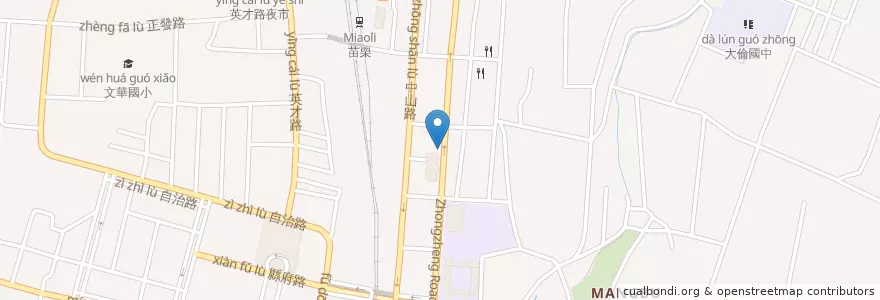 Mapa de ubicacion de 苗栗北苗郵局苗栗3支局 en Taïwan, Province De Taïwan, 苗栗縣, 苗栗市.