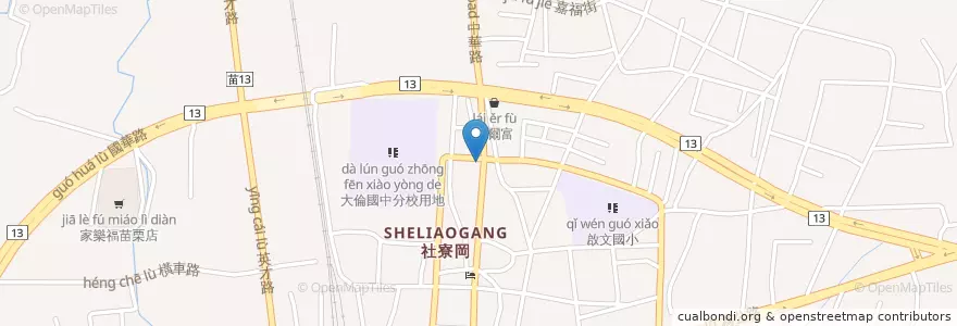 Mapa de ubicacion de 一級棒鵝肉小吃店 en Taiwan, 臺灣省, 苗栗縣, 苗栗市.
