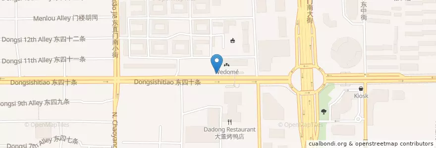 Mapa de ubicacion de Siji Minfu Roast Duck Shop (Dongsishitiao Branch) en China, Beijing, Hebei, Dongcheng District.