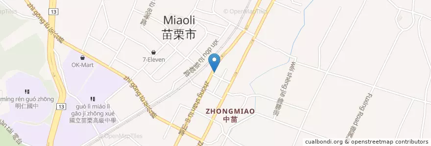 Mapa de ubicacion de 陶板屋 - 苗栗中山店 en Taiwan, Provincia Di Taiwan, Contea Di Miaoli, Miaoli.