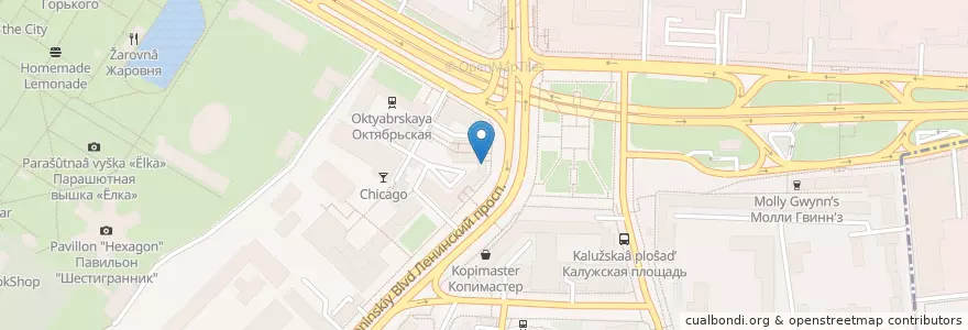 Mapa de ubicacion de OneBucksCoffee en Russia, Distretto Federale Centrale, Москва, Центральный Административный Округ, Район Якиманка.