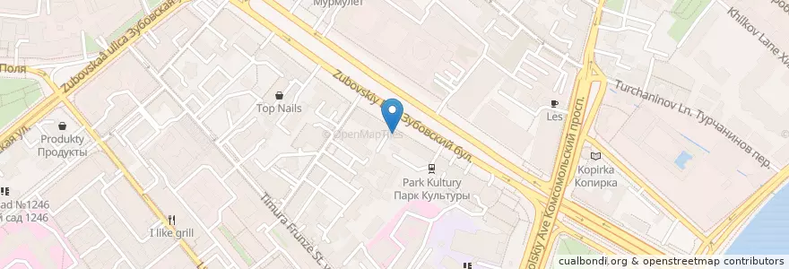 Mapa de ubicacion de OneBucksCoffee en Russia, Distretto Federale Centrale, Москва, Центральный Административный Округ, Район Хамовники.