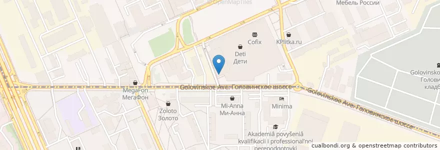 Mapa de ubicacion de OneBucksCoffee en Rusya Federasyonu, Центральный Федеральный Округ, Москва, Северный Административный Округ.