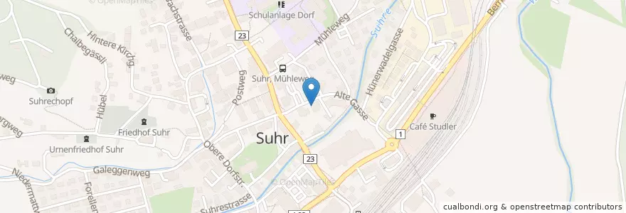 Mapa de ubicacion de Ärztegemeinschaft Suhr en スイス, Aargau, Bezirk Aarau, Suhr.