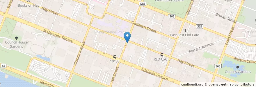 Mapa de ubicacion de Jaws Japanese Restaurant en Australië, West-Australië, City Of Perth.