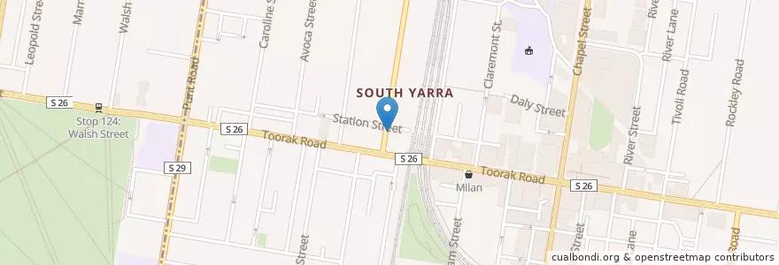 Mapa de ubicacion de Darling Cafe en Avustralya, Victoria, City Of Stonnington.