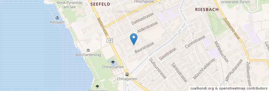 Mapa de ubicacion de SAW-Siedlung Dufourstrasse en Zwitserland, Zürich, Bezirk Zürich, Zürich.
