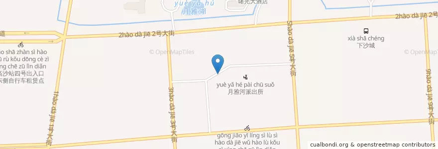 Mapa de ubicacion de 大都文苑风情小区东南自行车租赁点 en China, Zhejiang, Hangzhou, 钱塘新区, 白杨街道.