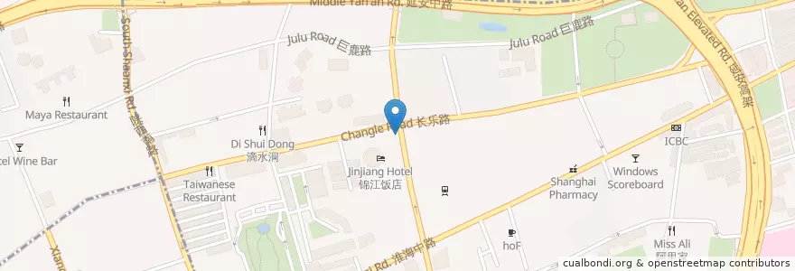 Mapa de ubicacion de 邮筒📮 en چین, شانگهای, منطقه هوانگ‌پو، شانگهای.