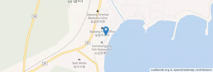 Mapa de ubicacion de 토스트 en 대한민국, 부산, 기장군, 일광면.