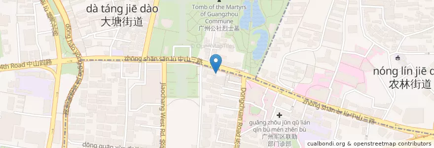 Mapa de ubicacion de 广东省基督教协会 en 中国, 广东省, 广州市, 越秀区.
