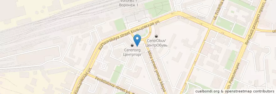 Mapa de ubicacion de Фармаком en Rusia, Distrito Federal Central, Óblast De Vorónezh, Городской Округ Воронеж.