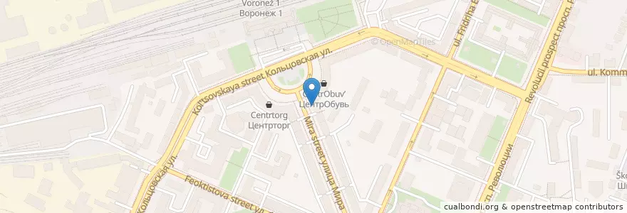 Mapa de ubicacion de Аптечный склад en Russie, District Fédéral Central, Oblast De Voronej, Городской Округ Воронеж.