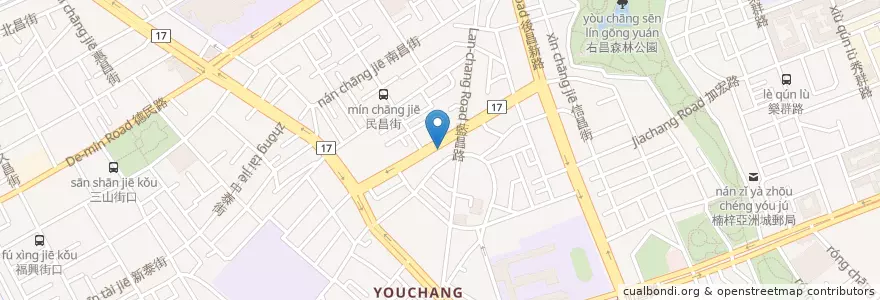Mapa de ubicacion de 京都屯骨拉麵 en تايوان, كاوهسيونغ, 楠梓區.