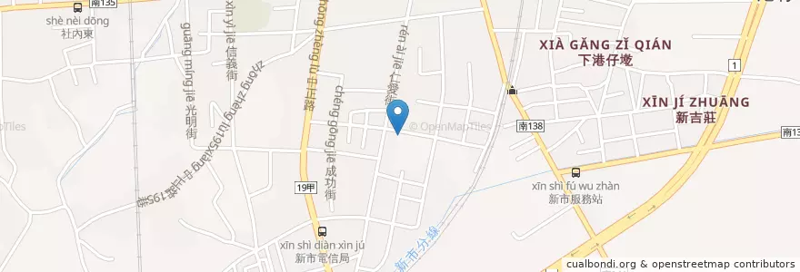Mapa de ubicacion de 新化排骨麵新市店 en 台湾, 台南市, 新市区.