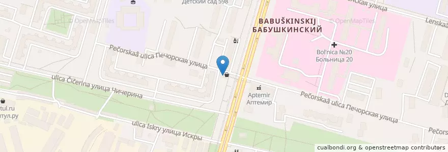 Mapa de ubicacion de Империал en Russie, District Fédéral Central, Moscou, Северо-Восточный Административный Округ, Бабушкинский Район.
