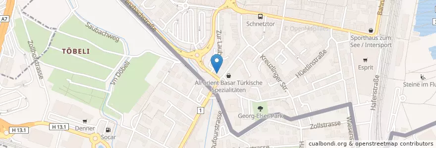 Mapa de ubicacion de Dr. Ulrike Kümmerle en Alemanha, Baden-Württemberg, Bezirk Kreuzlingen, Regierungsbezirk Freiburg, Landkreis Konstanz, Kreuzlingen, Verwaltungsgemeinschaft Konstanz, Konstanz.