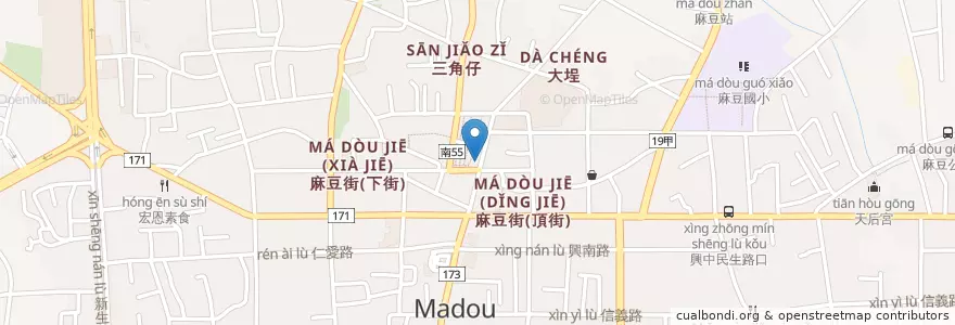 Mapa de ubicacion de 阿助碗粿 en Taiwan, Tainan, Madou District.
